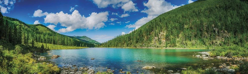 пейзаж, панорамный, озеро, горы