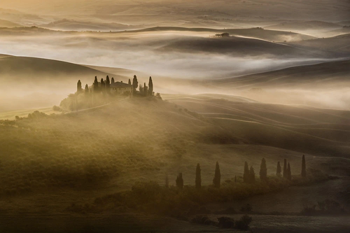 пейзаж, горы, желто-коричневая