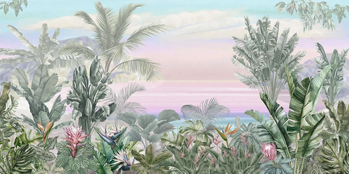 пейзаж, тропики, листья тропические, листья, зеленая