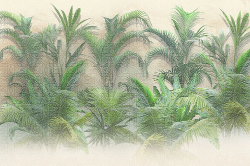 пейзаж, тропический, тропики, листья тропические, ярко зеленые