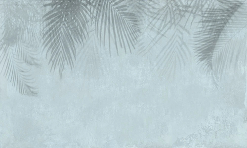 графика, листья пальмы, серо-бирюзовая