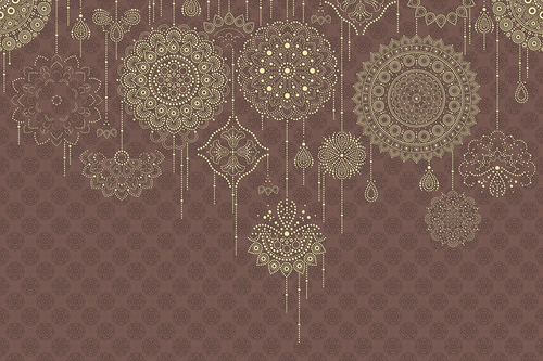 графика, бежевые узоры, коричневая