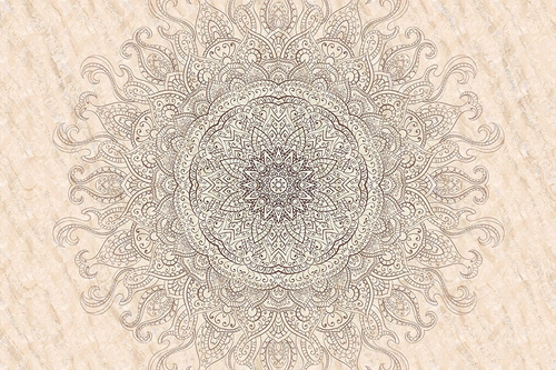 графика, мандала, бежевые