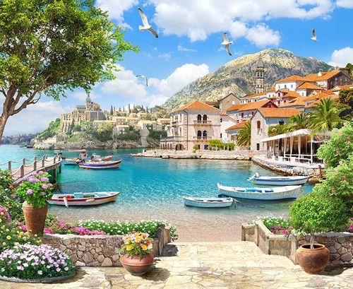 пейзаж, море, лодки