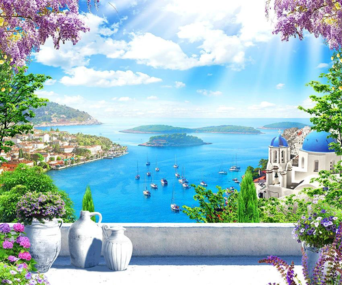 пейзаж, море, синее