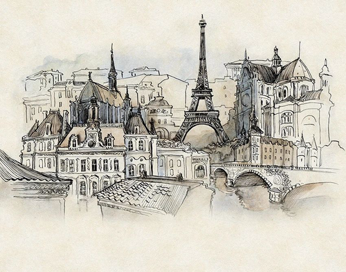 графика, город, башня
