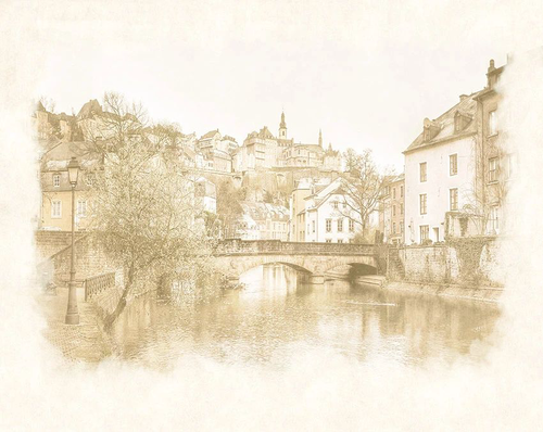 улочки, рисунок, сепия