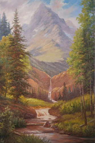 пейзаж, река, горы