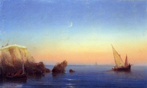 пейзаж, море, закат