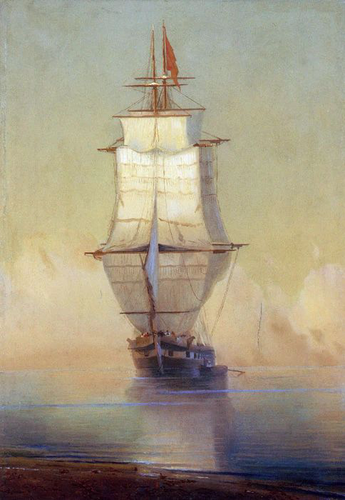 пейзаж, парусник