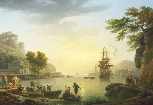 пейзаж, живопись, море, старинная