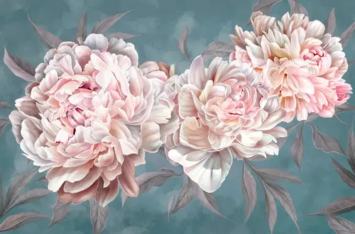 растения, пионы, листья, цветы, розы, лепестки