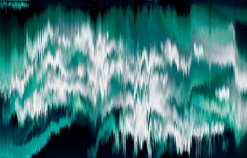 яркий, синий, градиент, сияние, северное сияние, золото, темный