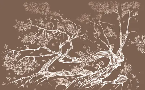 лофт, листья, природа, дерево, минимализм, сакура, современный