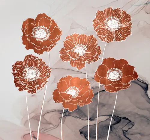 акварель, мрамор, минимализм, цветы, современный