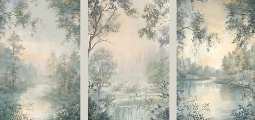 пейзаж, на стену пейзаж, зеленый пейзаж, триптих, пейзажи