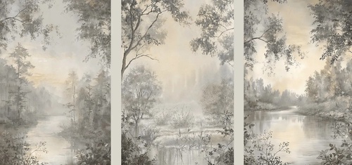 пейзаж, на стену пейзаж, серый пейзаж, триптих, пейзажи