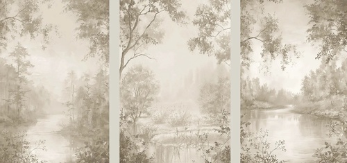 пейзаж, на стену пейзаж, серо-бежевый пейзаж, бежевые, триптих, пейзажи