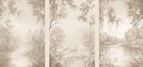 пейзаж, на стену пейзаж, бежевые, светлый пейзаж, триптих, пейзажи