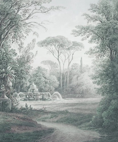 пейзаж, новинки, лес, парк, фонтан, пейзаж с соснами, обои лес в спальне, обои эстетика леса, обои лес в хорошем качестве, на стену лес, лес изумрудного цвета