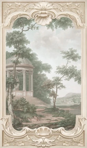 пейзаж, голубые, новинки, с беседкой, 3д, арка, лес