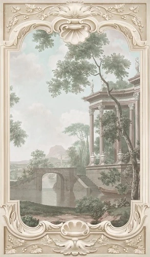 пейзаж, с колоннами, новинки, античный, с мостом, арка, голубые, 3д