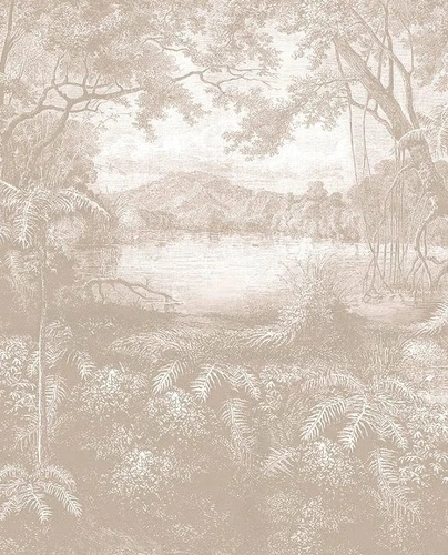 пейзаж, коричневые, природа, река, 3д, лес