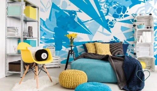 в детскую комнату, абстракция, голубые