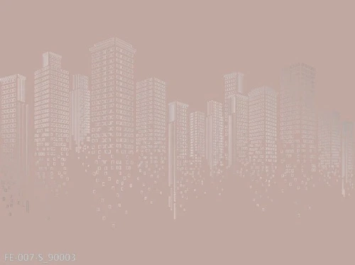 графика, город, бежево-розовые