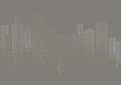 графика, мегаполис, бежево-серые