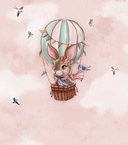 в детскую комнату, розовые, зайчик, воздушный шарик, кролик, детские