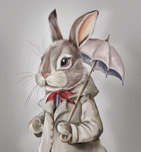 в детскую комнату, кролик, на сером фоне, заяц, детские