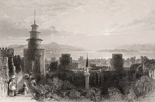 графика, города, улочки, старинные, турецкие