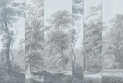 пейзаж, графика, парк, деревья, черно-белые, лес