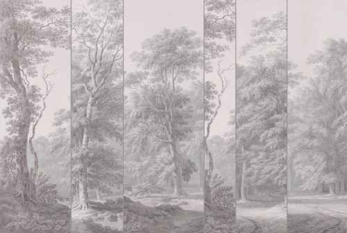 пейзаж, графика, новинки, светло розовые, деревья в парке, лес