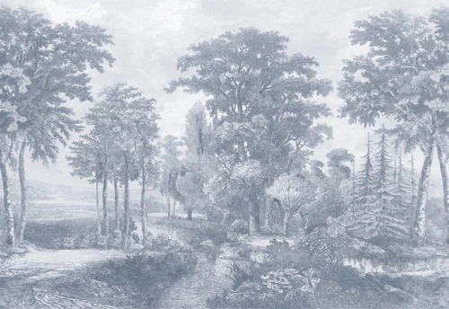 пейзаж, серо-синие, река, природа, лес