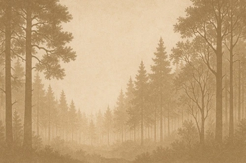 лес, винтаж, гравюра, сепия, природа, пейзаж, деревья, старинный стиль