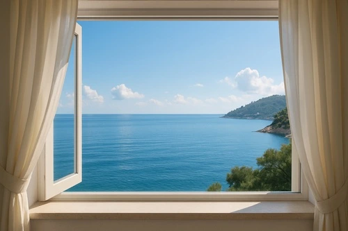 море, окно, пейзаж, вид, природа, вид из окна