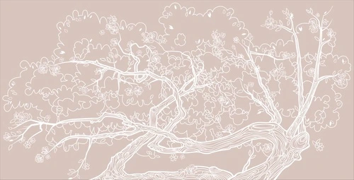 дерево, графика, бежевые, светлые, извилистое, ветки