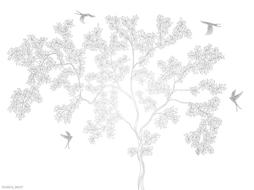 дерево, графика, серебро, белые