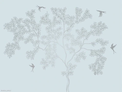 дерево, графика, серебро, голубые