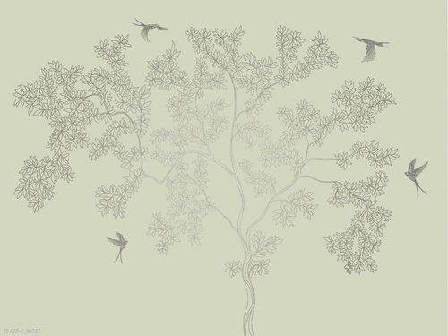 дерево, графика, серебро, зеленые