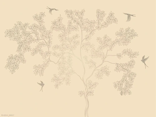 дерево, графика, персиковые, серебряное