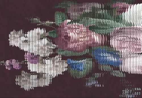 пионы, дерево, листья, узоры, растения, цветы, лепестки, нежность, розы, трещины