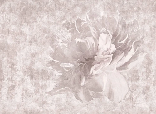 цветок на штукатурке, нежно розовые, пудрового цвета, лофт