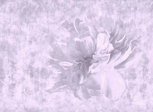 цветы на штукатурке, сиреневые, лофт