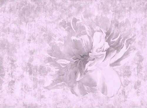 цветы на штукатурке, сиренево-розовые, лофт