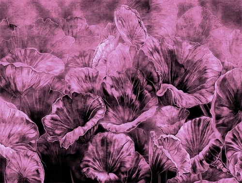 современные, лотос, листья лотоса, бархатные, розовые, розово-сиреневые