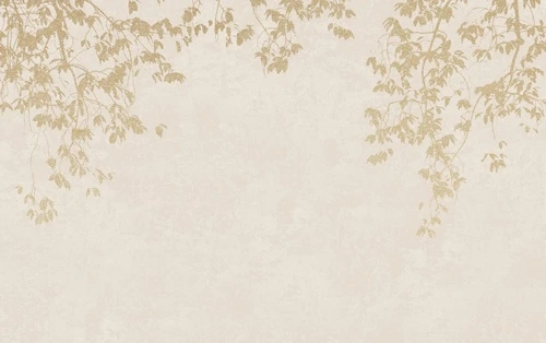 бежевые, ветки, листья, веточки, золотые листочки