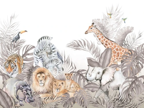 звери, лес, в детскую комнату